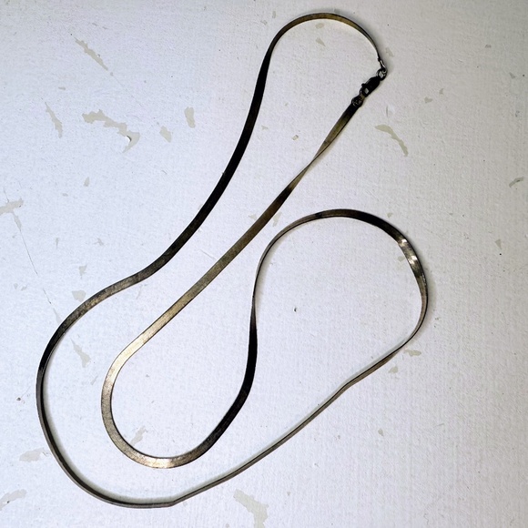 Vintage Marked 925 Sterling Silver Thick Heavy Flat Snake Chain MADE IN ITALY - Picture 2 of 6